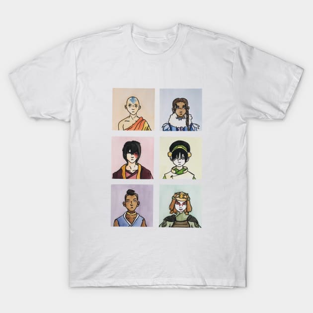 The Last Paintbender: Team Avatar T-Shirt by TheDoodlemancer